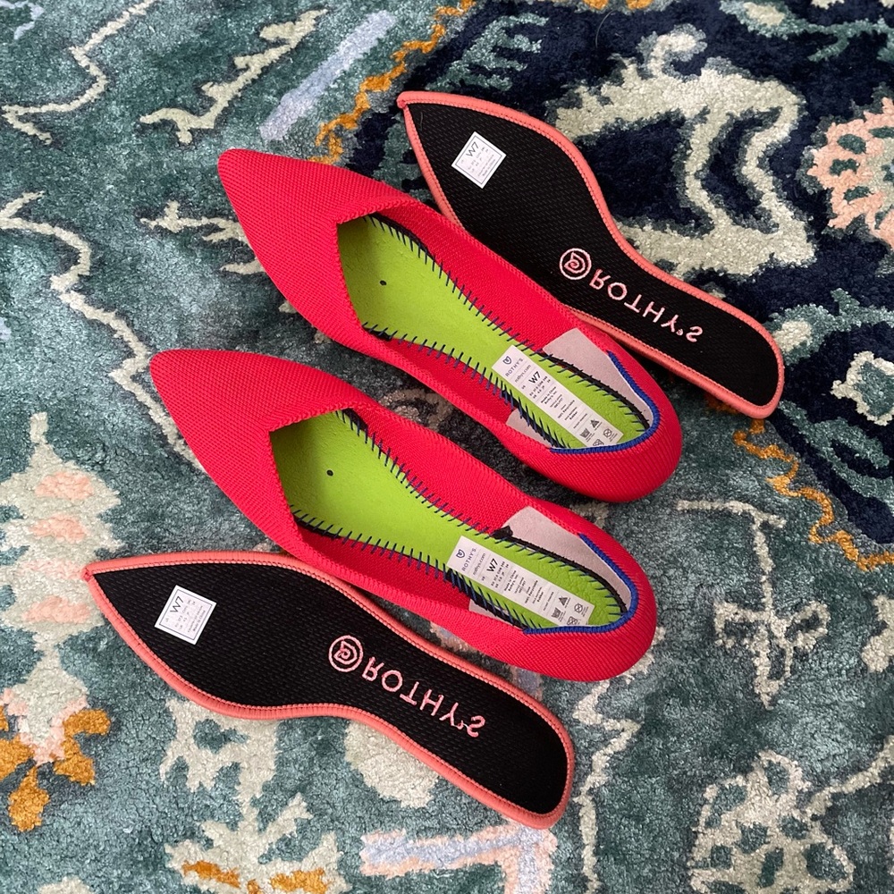 Rothy's the Point Bright Red Flats - Picture 3 of 4